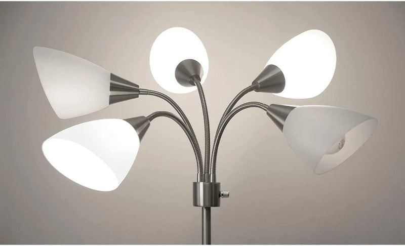 4 Pack Plastic Lampshade,5.7 inch High,4.1 inch Diameter,1.65 inch Fitter,Replacement Plastic Lamp Shade for LED Floor Lamp [White] 4 Pack