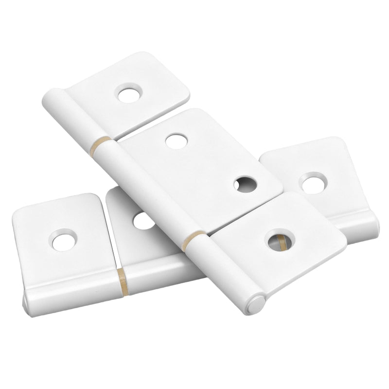 15 Pack 3.5 Inch Three Leaf Non-Mortised Hinge, Carbon Steel Non-Mortised Door Hinges for Mobile Home & RV Interior, White
