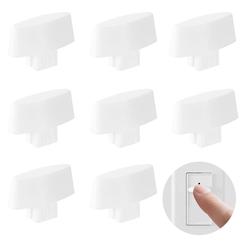 BOXOB 8pcs Dimmer Replacement Knobs for Lutron Glyder, Premium PETG Dimmer Light Switch Knob Missing or Damaged Perfect Replacement (White)