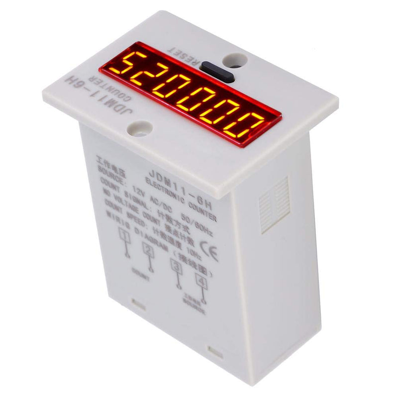 Electronic Counter,JDM11-6H No Voltage Counter 6 Digits Electronic LED Digital Display Counter Relay(AC220V)