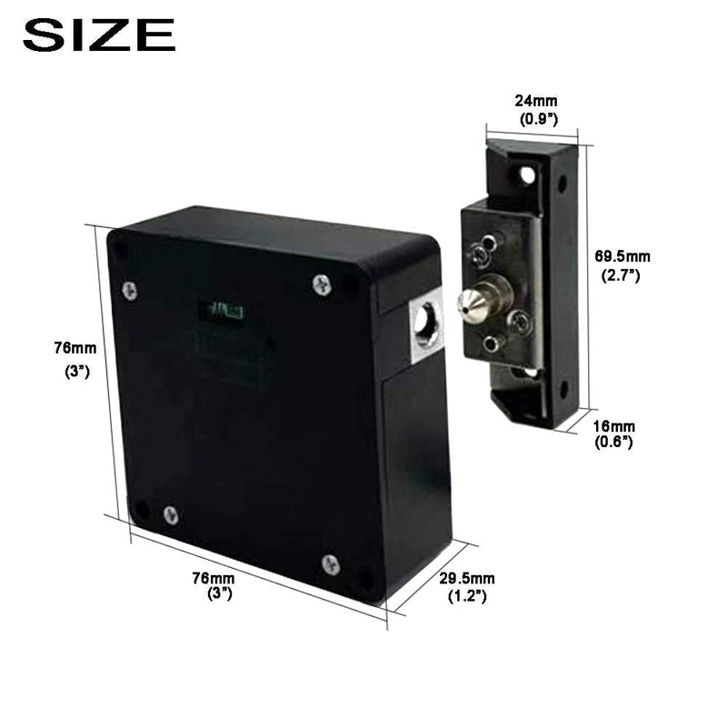 RFID Lock Electronic Cabinet Lock, Hidden DIY Lock with USB Cable for Wooden Cabinet Drawer Locker Cupboard (2 Pack) 2 Pack Black