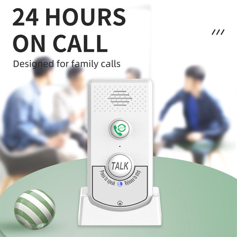 Irishom 2 Pack Intercoms Wireless for Home Voice Bidirectional Caller Home Ultra Long Distance Portable Wireless Voice Interphone Elderly Caller Room to Room Communication White