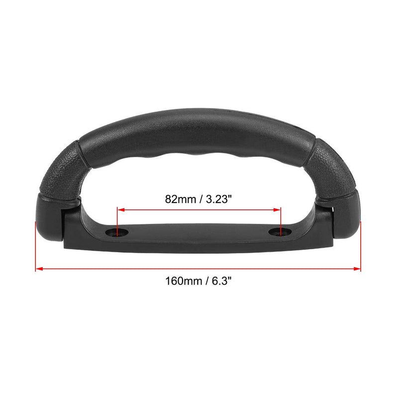 uxcell Luggage Handle Pull Plastic 6.3-Inch Length Luggage Suitcase Handle Grip Black