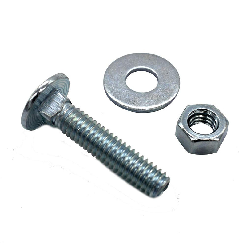 (10 pc) 1/4-20 x 3 Long Square-Neck Carriage Bolts Set w/Nuts & Washers,Zinc-Plated,Carbon Steel Grade 2,by Fullerkreg (10 pc)1/4x3"