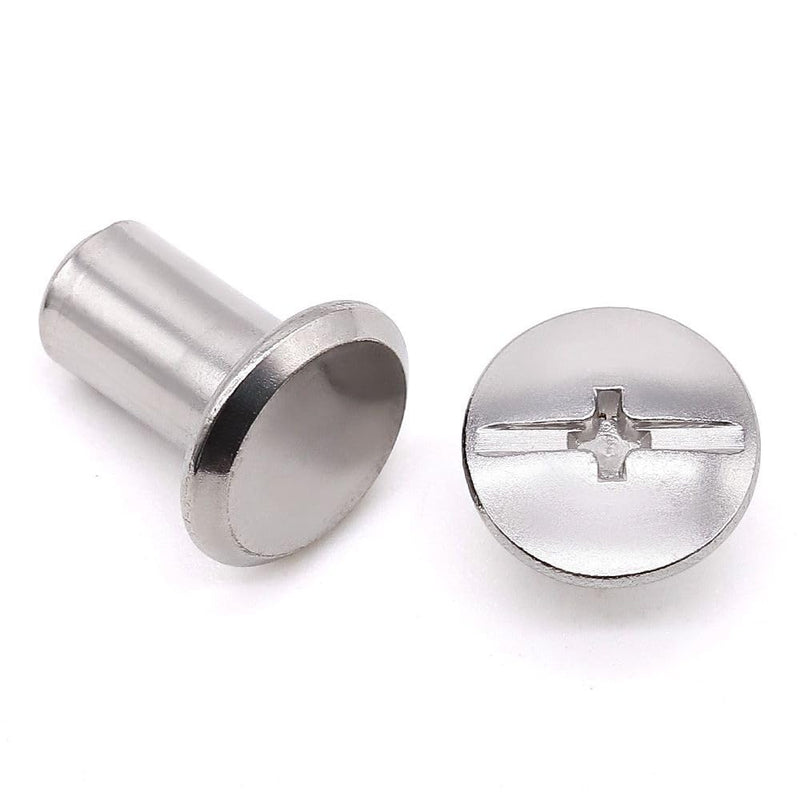 Glvaner 30 Sets M4 x 6mm Binding Screws, 304 Stainless Steel 18-8, Cross Head Chicago Screw Bingding Post Screw Kits for DIY Leather, Photo Albums, Bookbinding, Scrapbook, Belt