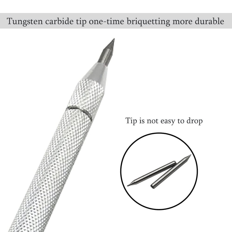NEPAK 2 Pack Tungsten Carbide Scriber with Magnet,with Extra 12 Replacement Marking Tip,Etching Engraving Pen for Glass/Ceramics/Metal Sheet 14 Count (Pack of 1)