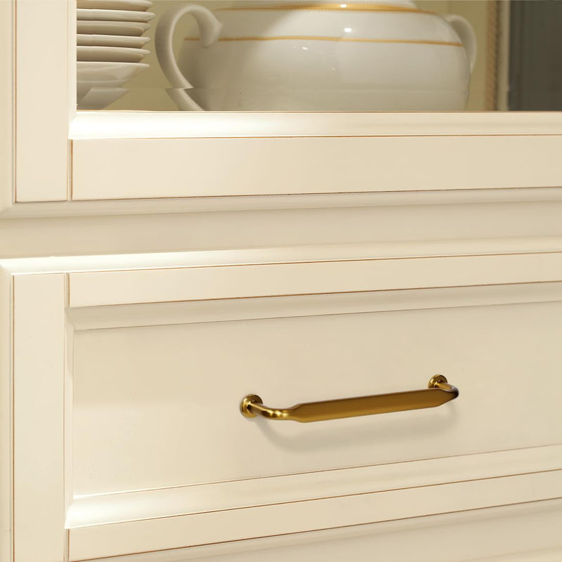 YAGU 10 Pack Top Champagne Bronze Kitchen Cabinet Pulls 5 Inch(128mm) Hole Center Solid Dark Gold Dresser Drawer Handles Furniture Honey Bronze Hardware for Cupboard Wardrobe Closet Vanity 5''/128MM Hole Center