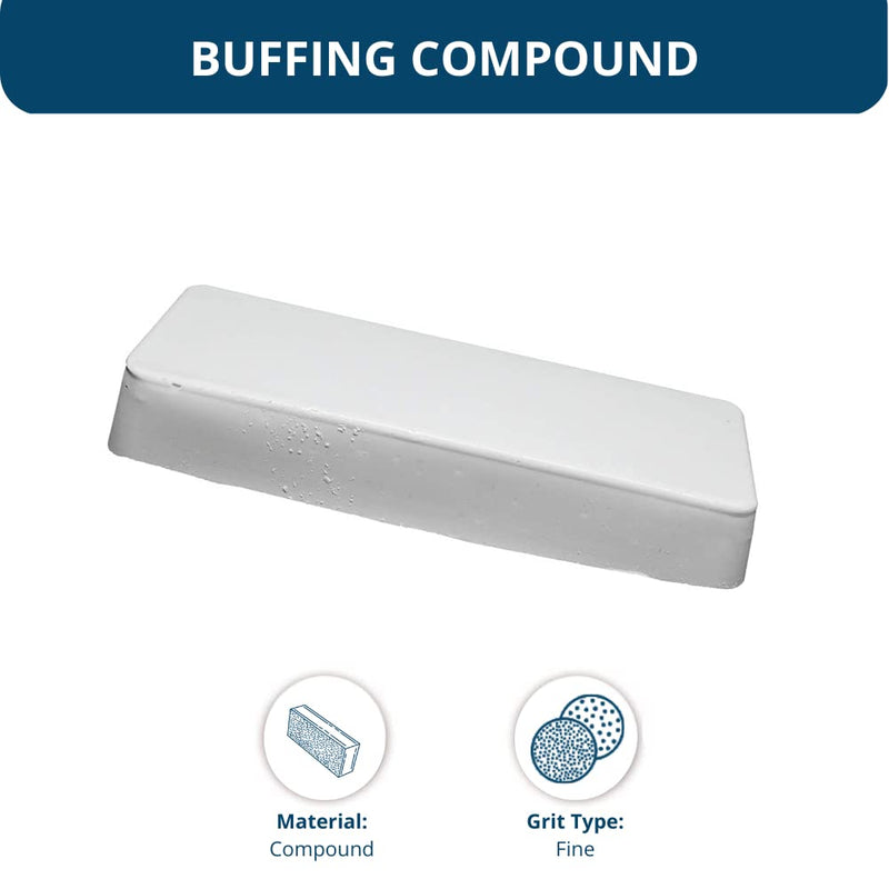 Benchmark Abrasives Buffing Compound for Polishing Removing Scratches on Soft Metals Aluminum Gold Silver Copper Ferrous Non-Ferrous Materials, 1 Pound Bar (White Rouge) White Rouge