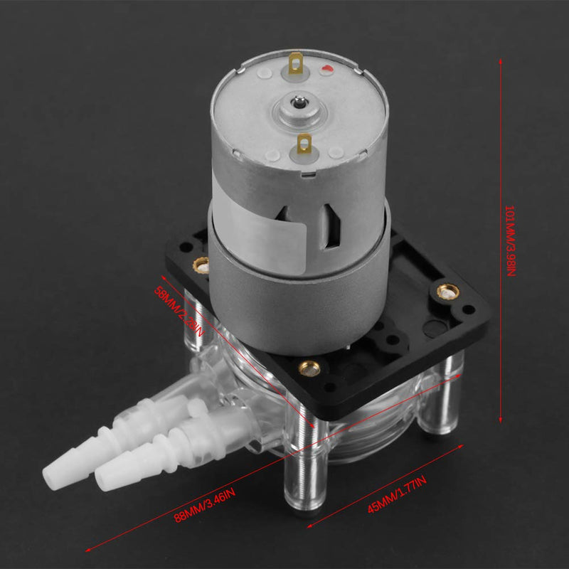 Walfront DC 12V High Peristaltic Pump, Modern Style, Plastic Material, Transparent Silicone Tube, 6.4mm ID x 9.6mm OD, 400ml/min Flow Rate, 12V DC Electric,