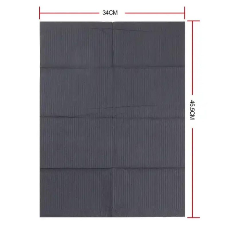 Amira Beauty Disposable Dental Bibs 13" X 18" 3 ply Waterproof Tattoo Bib Sheet for Piercing, Tattoo Table Station, Nail Techs, Dentists, Tray Cover Professional (Black, 50 Pieces) AB-DentalBib