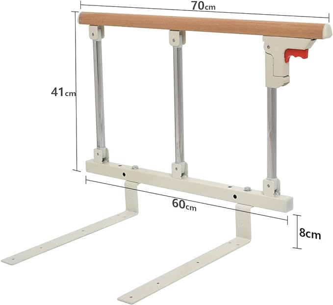 Cific Bed Guard, Foldable, Nursing, Fall Prevention, Handrail, Wood Grain (3 Tiers) - NewNest Australia