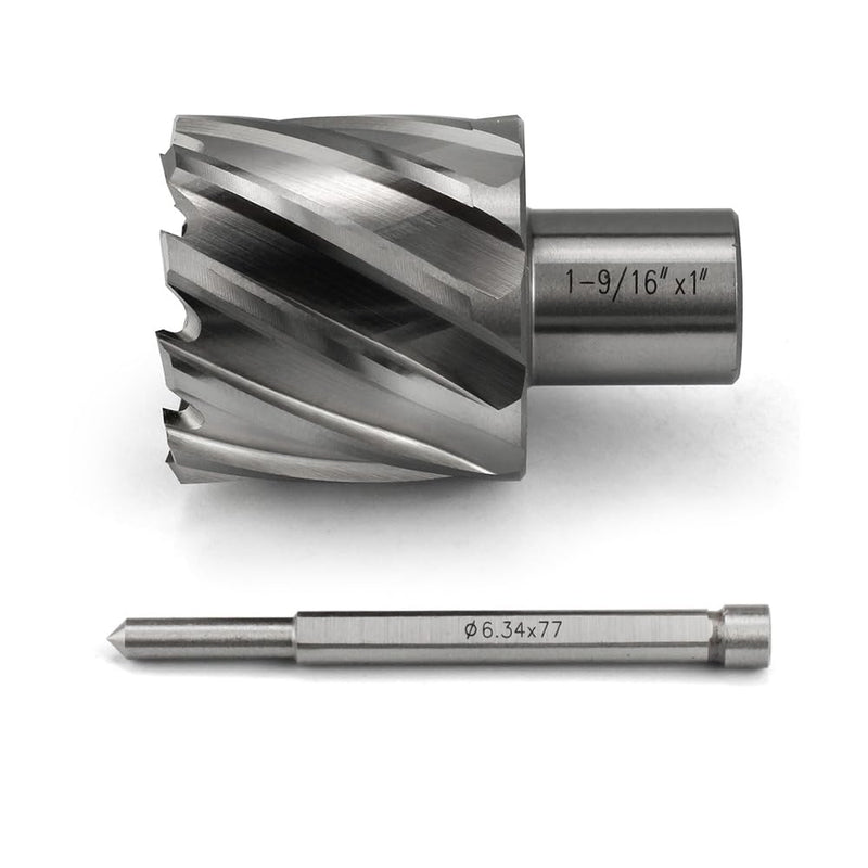 Annular Cutter JESTUOUS 1-9/16 Inch Cutting Diameter 3/4 Weldon Shank 1 Cutting Depth with Pilot Pin Slugger Bits HSS Kit for Magnetic Drill Press,1 Piece