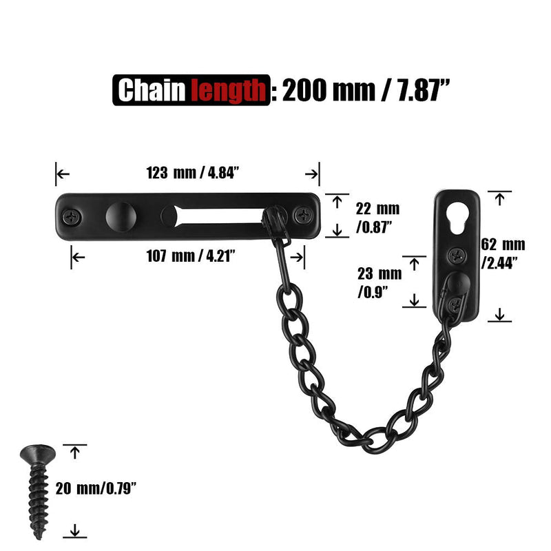 JQK Door Chain Lock Black, Stainless Steel Door Guard with Spring Anti-Theft Press Lock, Matte Black, HDC100-PB 1
