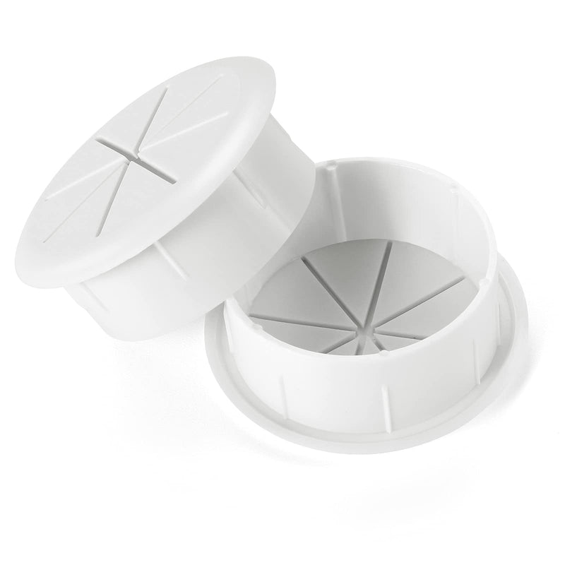HYCC 5 Pack 2 Inch Flexible Desk Grommet,Organize Wires and Cables on Office Equipment, Computer Components, Entertainment Systems Effectively - Color: White 2 Inch-White