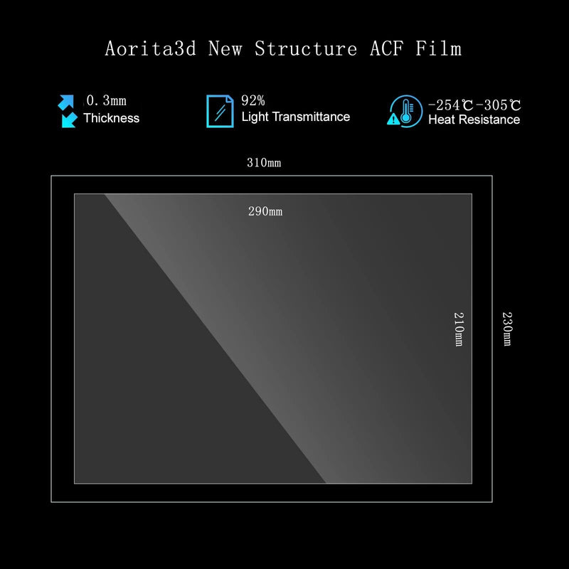 3Pcs Easy to Install ACF Film 290 * 210 * 0.3mm High Speed Release Film for Phrozen Mighty 4k,Elegoo Saturn 3 Ultra,Saturn 4 Ultra,Creality halot mage 3PCS Upgrade ACF 290*210mm