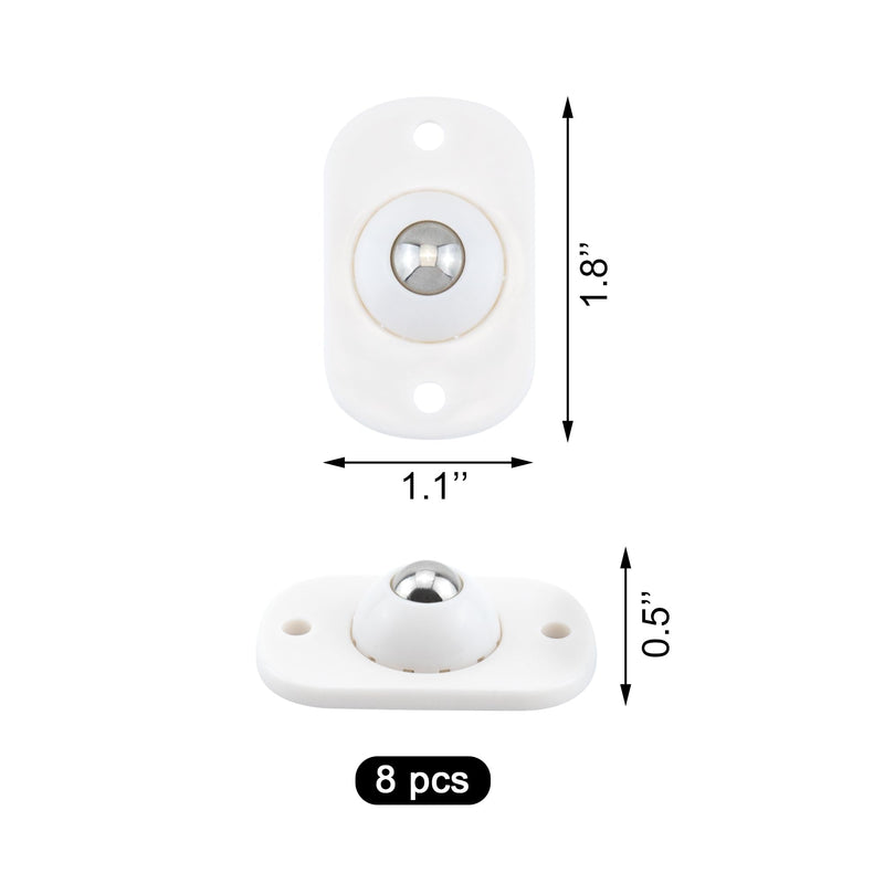 Quacc 8 PCS Self Adhesive Caster Wheels Appliance 360° Swivel Glide Smoothly Mini Rollers Coffee Machines Air Fryer Caster Slider for Kitchen Appliances, Trash Can, Small Furniture (White)