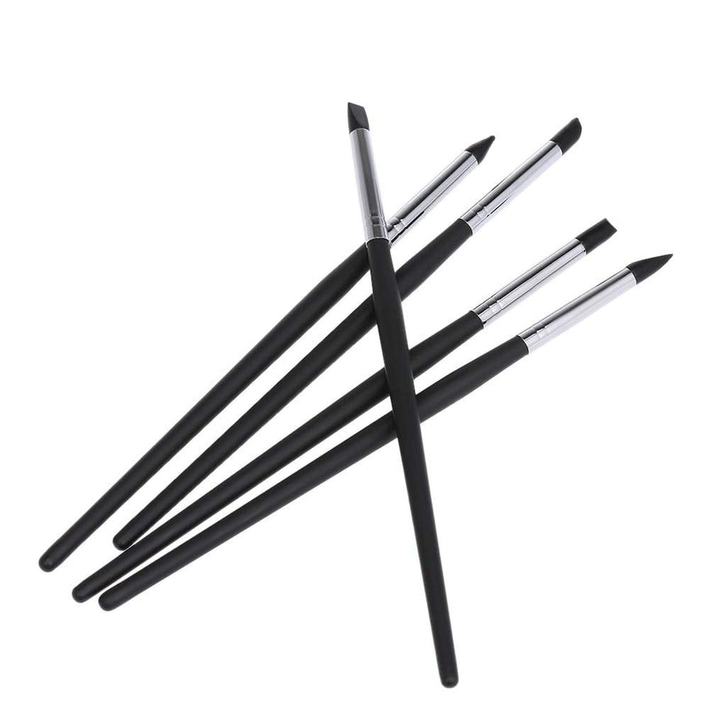 5pcs Black Dental Resin Brush Pens Dental Shaping Silicone Tooth Tool