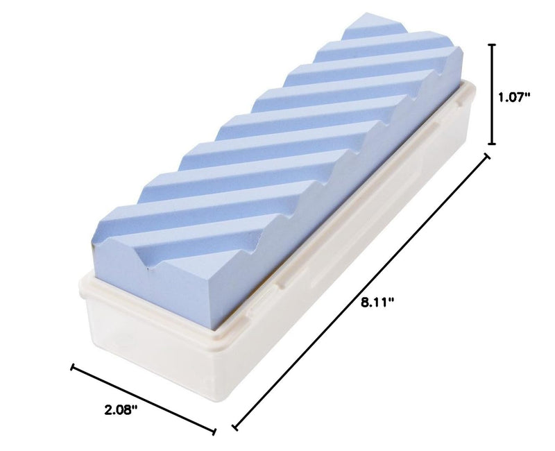 Suehiro: Lapping Stone with Case SS-2, Grit #280, Whetstone Surface Repairing Tool, Medium to Honing Stone: 8.11 x 2.08 x 1.07" Blue