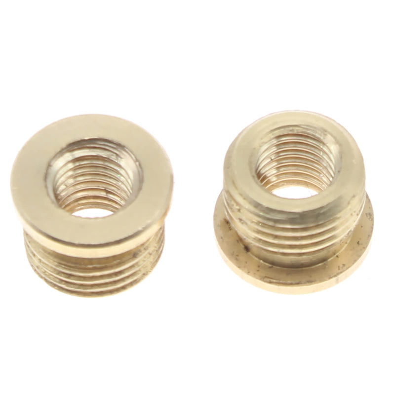FDXGYH 2 Pcs Male 1/8 IP (3/8") to Femle 1/4-27 Lamp Finial Cap Tapped of Top Adapter Copper Lamp Holder Finial Full Thread Adapter 2pcs