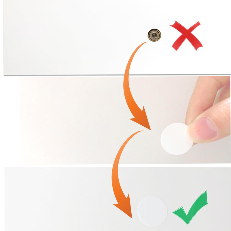 580 Pieces Self-Adhesive Screw Hole Stickers PVC Cover Caps Dustproof for Wooden Furniture Cabinet 12mm, 15mm, 21mm 6 Sheets White