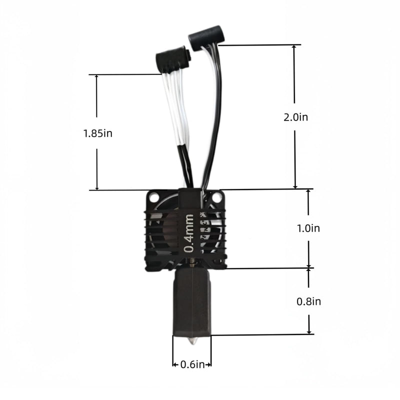 Bambu Lab P1P/P1S Hotend Complete Kit – Full Assembly Hardened Steel Nozzle, Ceramic Heater, 0.4mm Nozzle, Cooling Fan & Heating Block for P1 Series 3D Printer Replacement