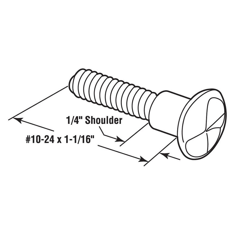 Prime-Line 642-0654 One-Way Shoulder Screws, #10-24 x 1-1/16 In., Stainless Steel, Satin Finish (100 Pack)