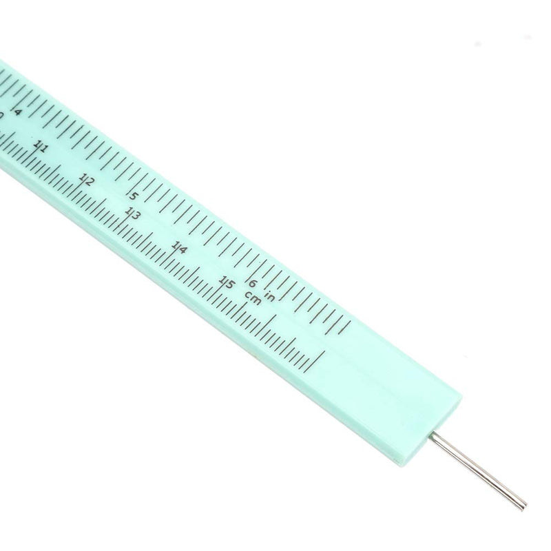 Joyzan Plastic Vernier Caliper, Mini Double Scale Measuring Tool Sliding Portable Gauge Ruler Fast Read Depth 0.05mm Precision Eyebrow Stencil Makeup Student School Office Home Carpentry Jewelry 150mm green