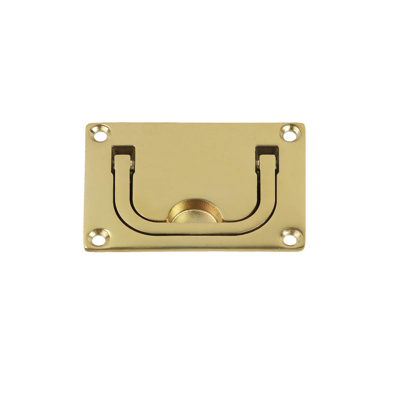 2 Pack Flush Ring Pull, 96×75mm Recessed Pull Handle, 316 Stainless Steel Door Hatch Lifting Ring Handle, Marine Boat Locker Window Drawer Cupboard, Gold