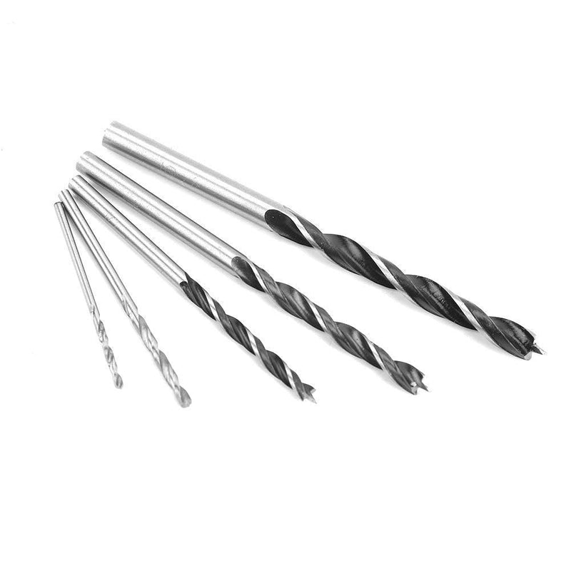 Hand Drill Bits Set 7 in 1 Manual Tool Pin Vises with Chuck Key & 5pcs Twist Drill Bits for Wood, Jewelry, Delicate Manual Work, Electronic Assembling and Model Making, DIY Drilling