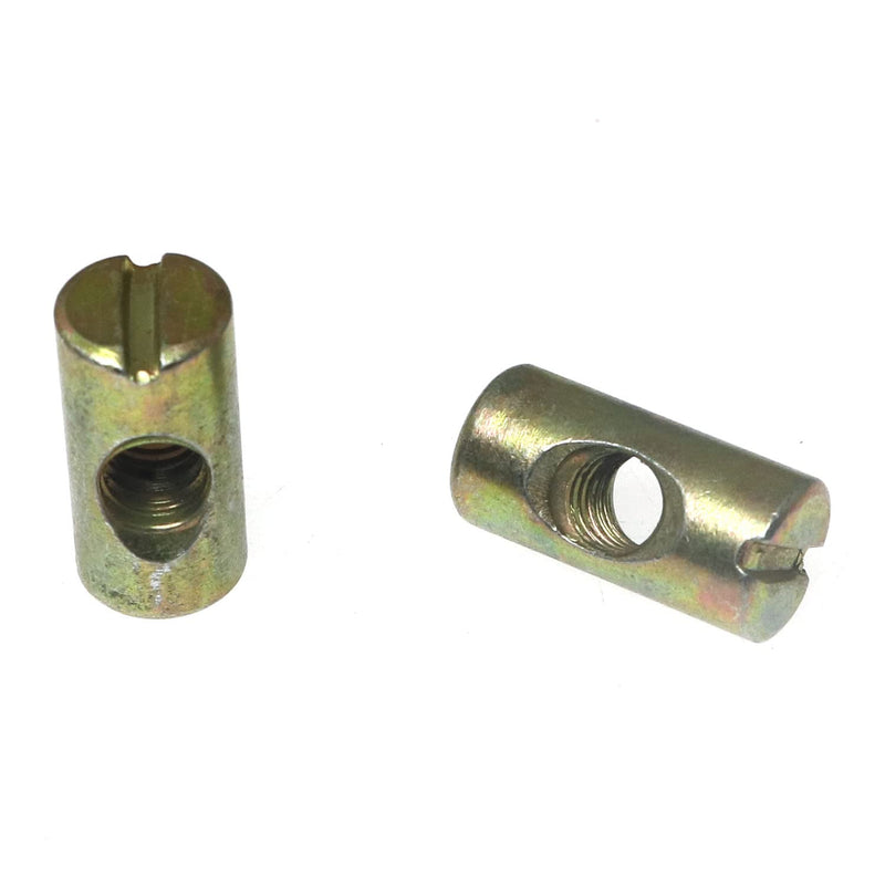 RLECS 12pcs M6 Pozidriv Slotted Barrel Nuts Cross Dowels Slotted Nuts Horizontal Hole Nut Hammer Embedded Nut for Furniture Beds Crib Chairs - M6 x 20mm