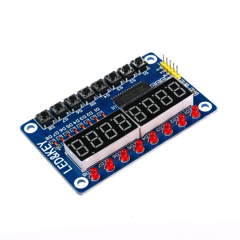 2Pcs TM1638 Display Module 8 Bit LED Digital Tube 8 Bit Digital Led Key Display Module LED Display Module Microcontroller Display Module with Keys Electronic Module for Ardiuno