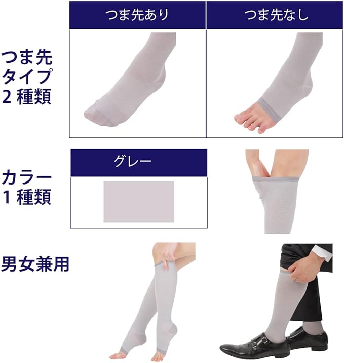 Dr.Feel Cool Elastic Socks Supervised by Doctors - Cool and Comfortable Even in Summer- [Uses Cool Feel Material] No Toes, For Both Feet (1 Pair) - NewNest Australia