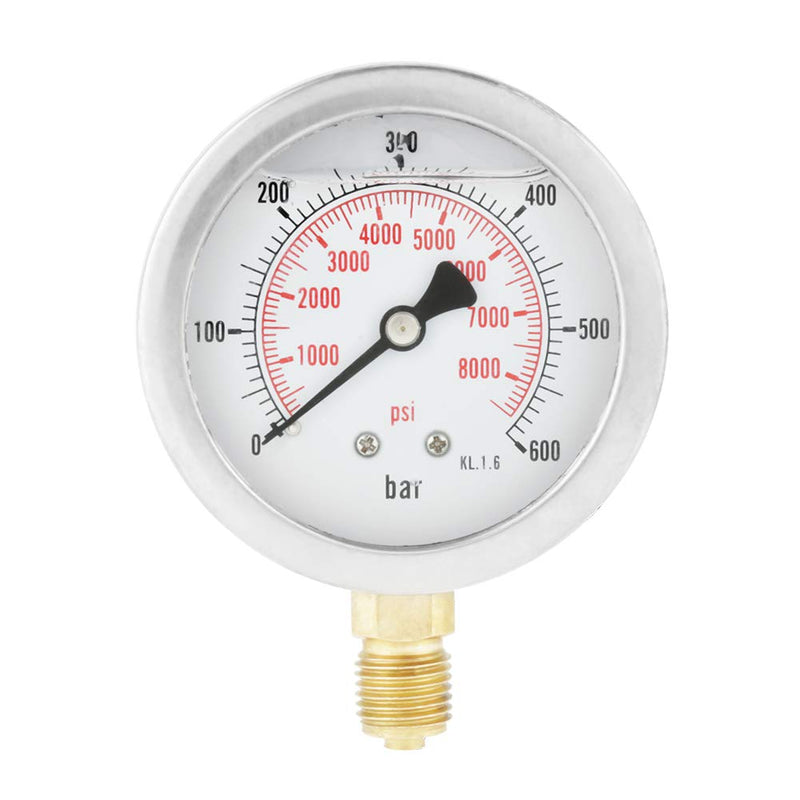 Hydraulic Hose with Gauge 0~600 BAR / 0~8500 PSI Dial Pressure Gauge with Pressure Test Hose M16*2-BSP 1/4 Thread Connector Pressure Test Kit