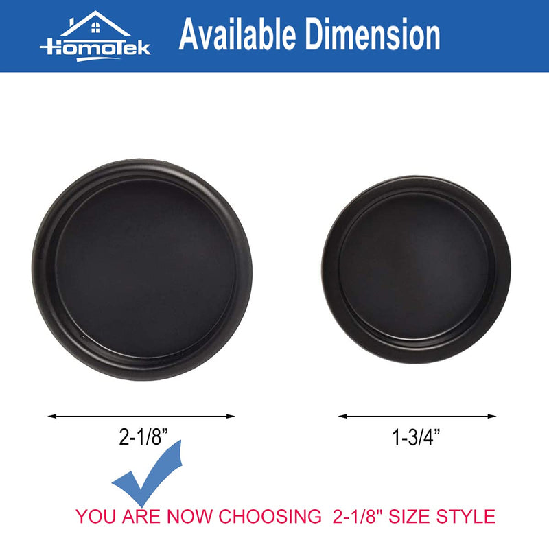 HOMOTEK 4 Pack Closet Door Finger Pull 2-1/8”, Easy Snap in Installation, Black, Fits a 5/16”Depth x 2-1/8" Diameter Opening Hole