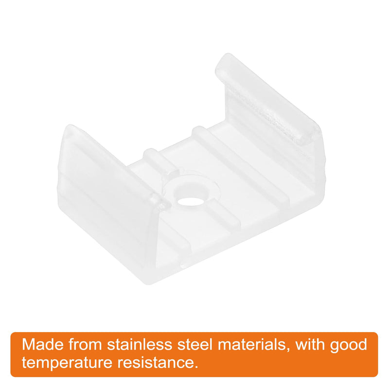 MECCANIXITY LED Neon Mounting Clips Holder Mounting Bracket Support Fixing Clamps Fit 18mm to 20mm Silicone LED Neon Strip Lighting, Translucent 50 Pack