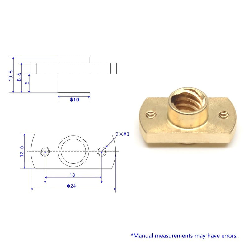 365mm T8 Tr8x8 Z Axis Lead Screw with Brass Nut Z-axis Upgrade Kit 8mm Lead for Ender 3 V2/Ender 3 V2 Neo/Ender 3 Pro/Ender 3/Ender 3 Neo/Voxelab 3D Printer 365mm lead screw with flange cutted nut Tr8x8 (8mm lead)