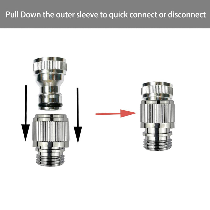 Brass Faucet Diverter Valve with Quick Connection, Faucet Diverter Valve From Sink To Garden Hose/Shower Hose, Washing Machine/Dishwasher,for Bathroom/Kitchen (chrome)