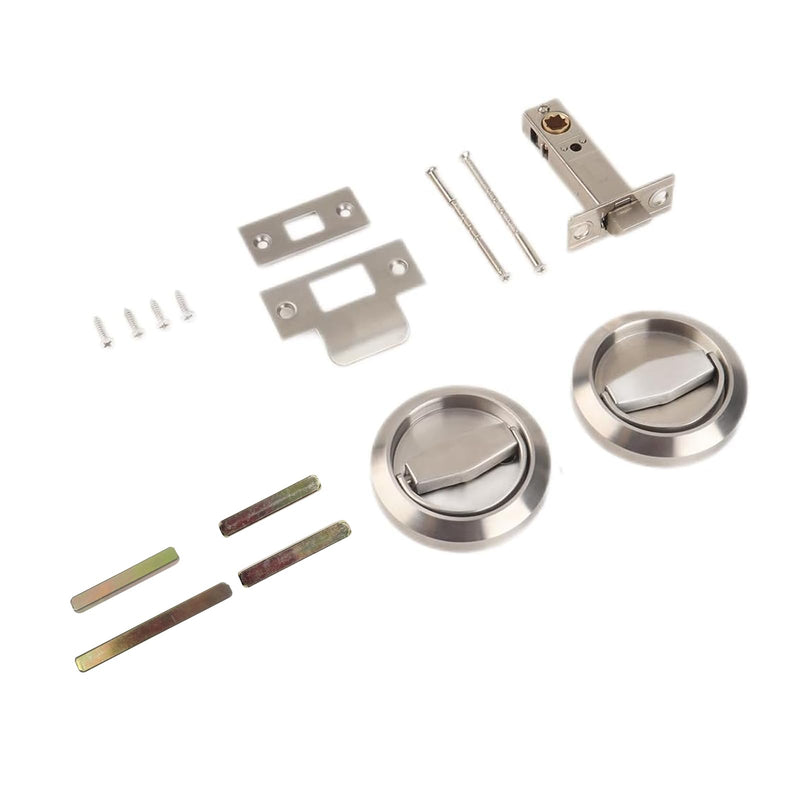 Dixiao 304 Stainless Steel Round Hidden Recessed Cup Door Lock, Doorknobs, Flush Door Locker, Flat Door Knob, Flat Passage Door Lock, 1 Set