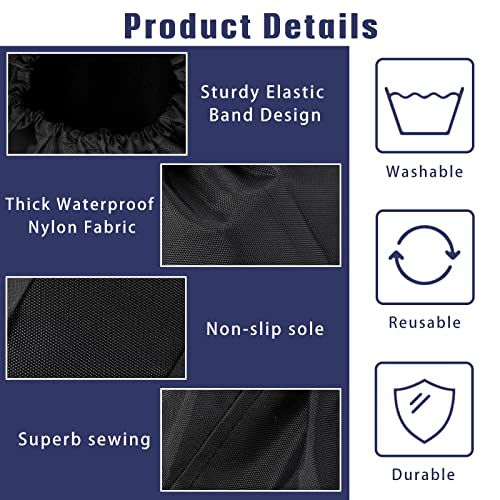 Geyoga 2 Pieces Walking Boot Cover Non Slip Reusable Shoe Covers for Non Skid Foot Brace Household Carpet Floor Protection Machine Washable(Medium,Black) Medium Black
