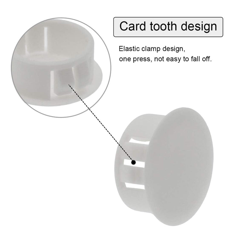 30PCS 50mm/2" White Hole Plugs Plastic Flush Type Hole Plugs Snap in Locking Hole Tube, Furniture Fencing Post Pipe Insert End Caps (White) 50mm/2"