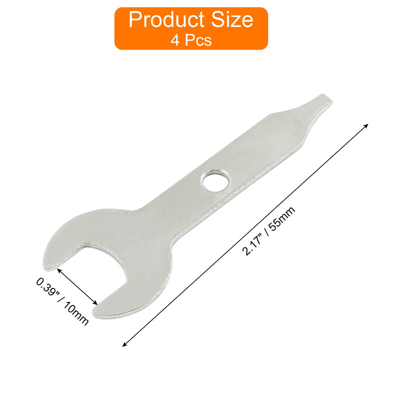 4 Pcs Collet Wrench Key, 3/8 Inch / 9.5mm Stainless Steel Multitool Wrench, Sliver Nut Spanner for Rotary Tool, Engraving Machine