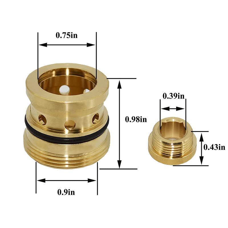 5 Sets TA-4 Hot and Cold Seats for Shower Temptrol Valves, Hot and Cold Seats Replacement, Brass 5 Sets