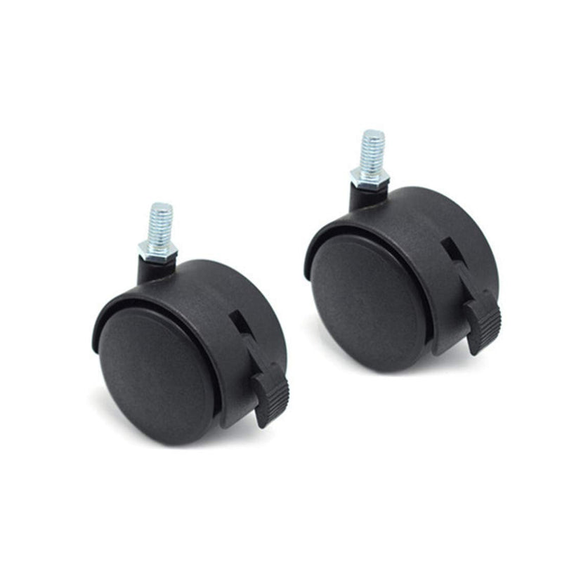 Furniture Replacement Casters,4 Pcs M8 Swivel Stem Casters with Locking Brake, 5/16 Inch Stem Diameter