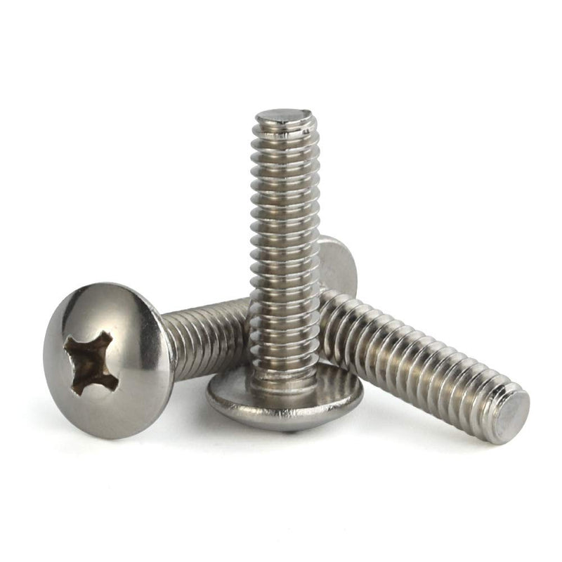#10-24 x 1" Truss Head Machine Screws, Full Thread, 18-8 Stainless Steel, Quantity 50 #10-24 x 1"