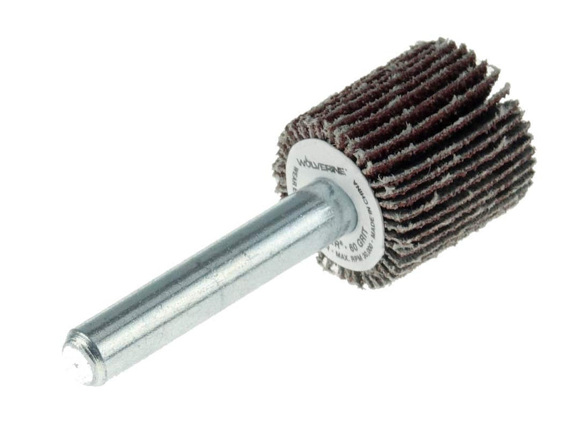 Weiler 30716 3/4" x 3/4" x 60AO Wolverine Coated Abrasive Flap Wheel, 1/4" Stem (Pack of 10), Red 3/4" Dia 60 Grit