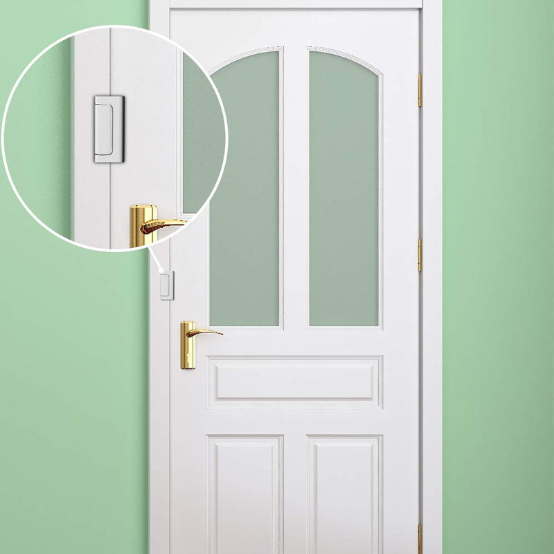 Home Security Door Lock, 2 Pack Childproof Door Reinforcement Lock with 3 Inch Stop Withstand 800 lbs for Top Front Inward Swinging Door, Upgrade Flip High Night Lock to Defend Your Home Kids Silver
