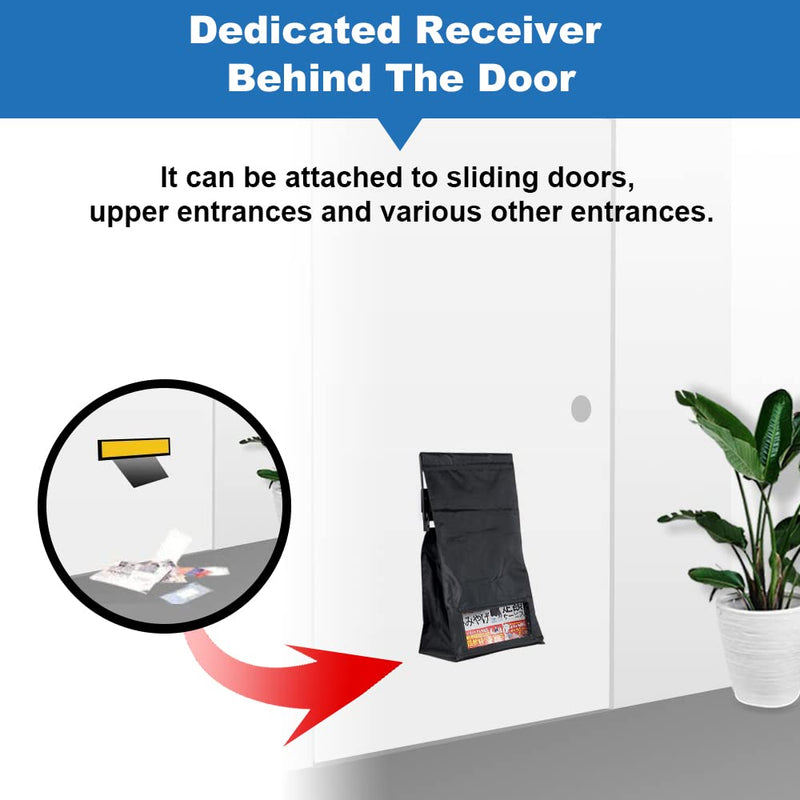 Indoor Wall Mount Mail Catcher Bag Door Slot Post Box Basket Mail Boxes Organizer Security Large Capacity Black