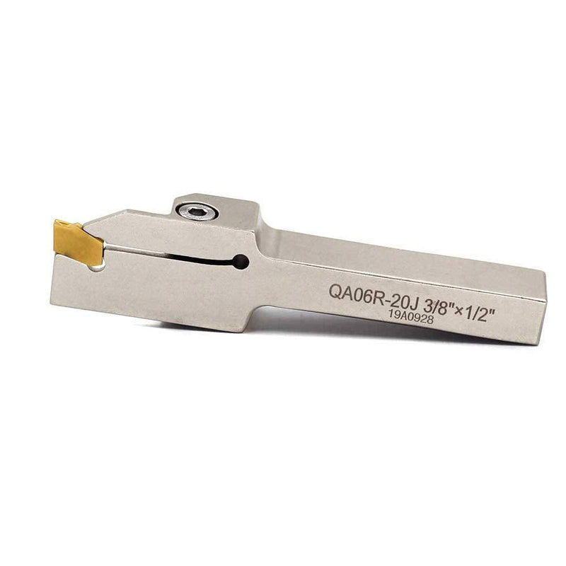 OSCARBIDE Heavy Duty Nickel Plated 3/8"x1/2"Indexable Grooving Parting Holder QA06R-20J Right -Hand Lathe Cut Off Tool with GTN-2 Carbide Insert, 1pieces