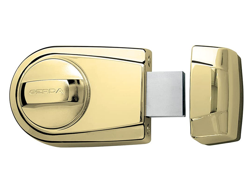 GERDA G200 Single Cylinder Rim Lock (Polished Brass)