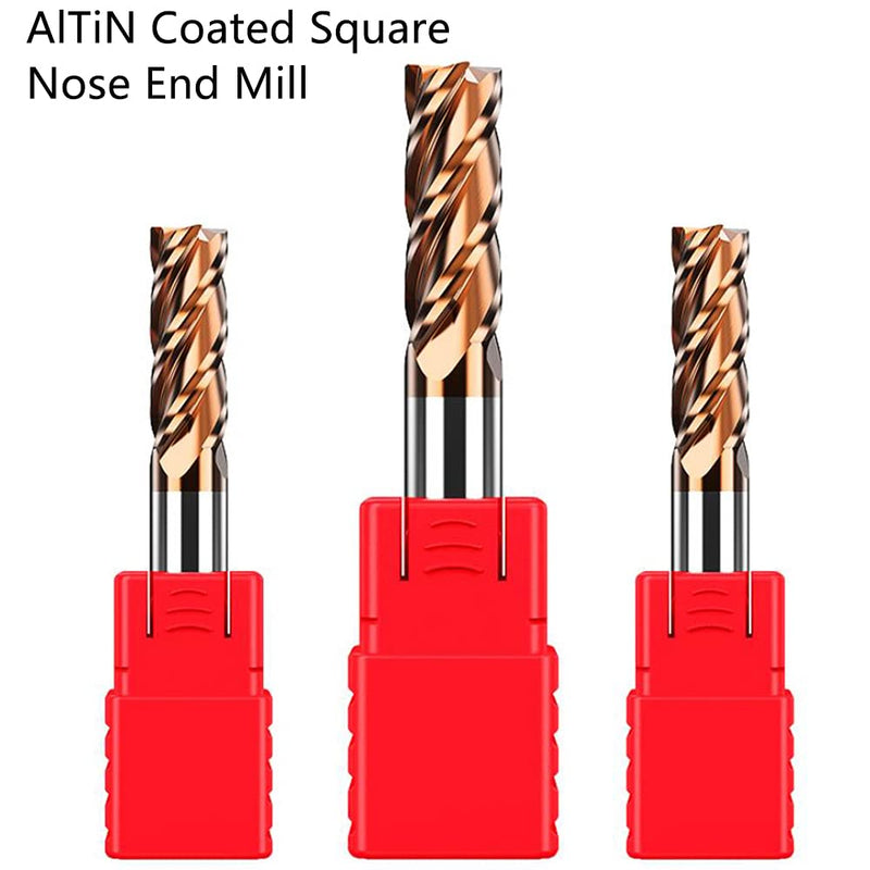 ASNOMY 1pc Carbide Square End Mill - 3/8"(10mm) Micro Grain Carbide End Mill for Alloy Steels/Hardened Steels - 4 Fultes Milling Cutter- HRC55 AlTiN Coated 3/8"(10mm) 1